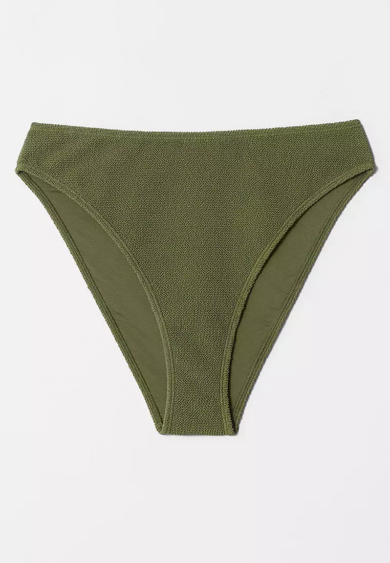 Textured High-Waist Bikini Briefs