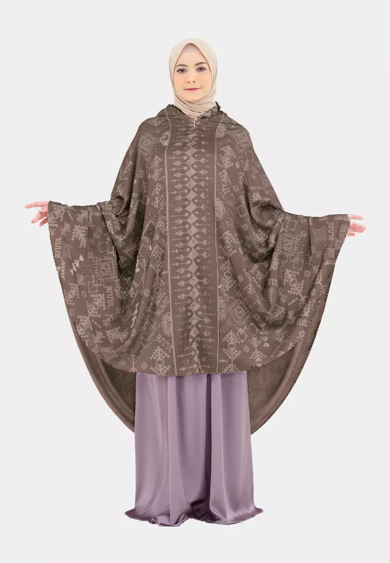 Mukena 2 in 1 Sabiyaa Ethnic Lasercut Silk Premium - Antique Mauve