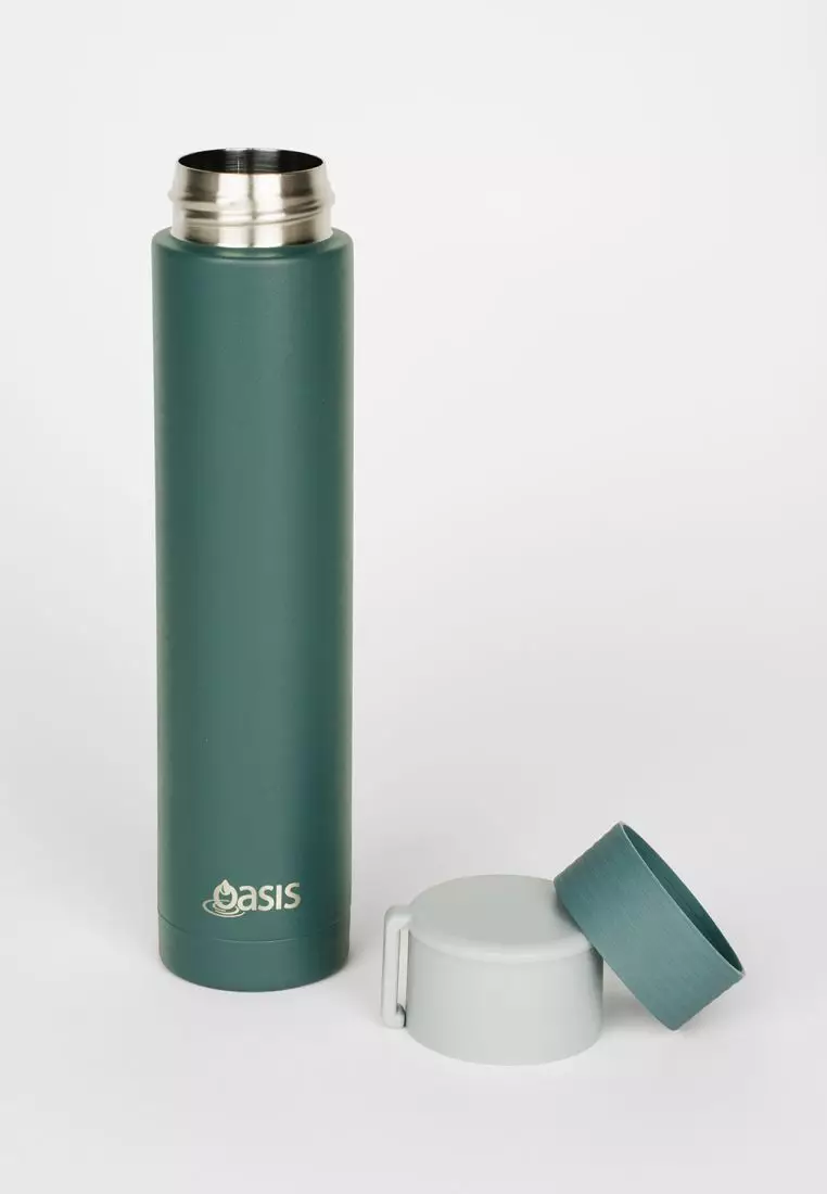 Oasis Skinny Mini Insulated Water Bottle 250ML Matte - Forest (Dark Green)