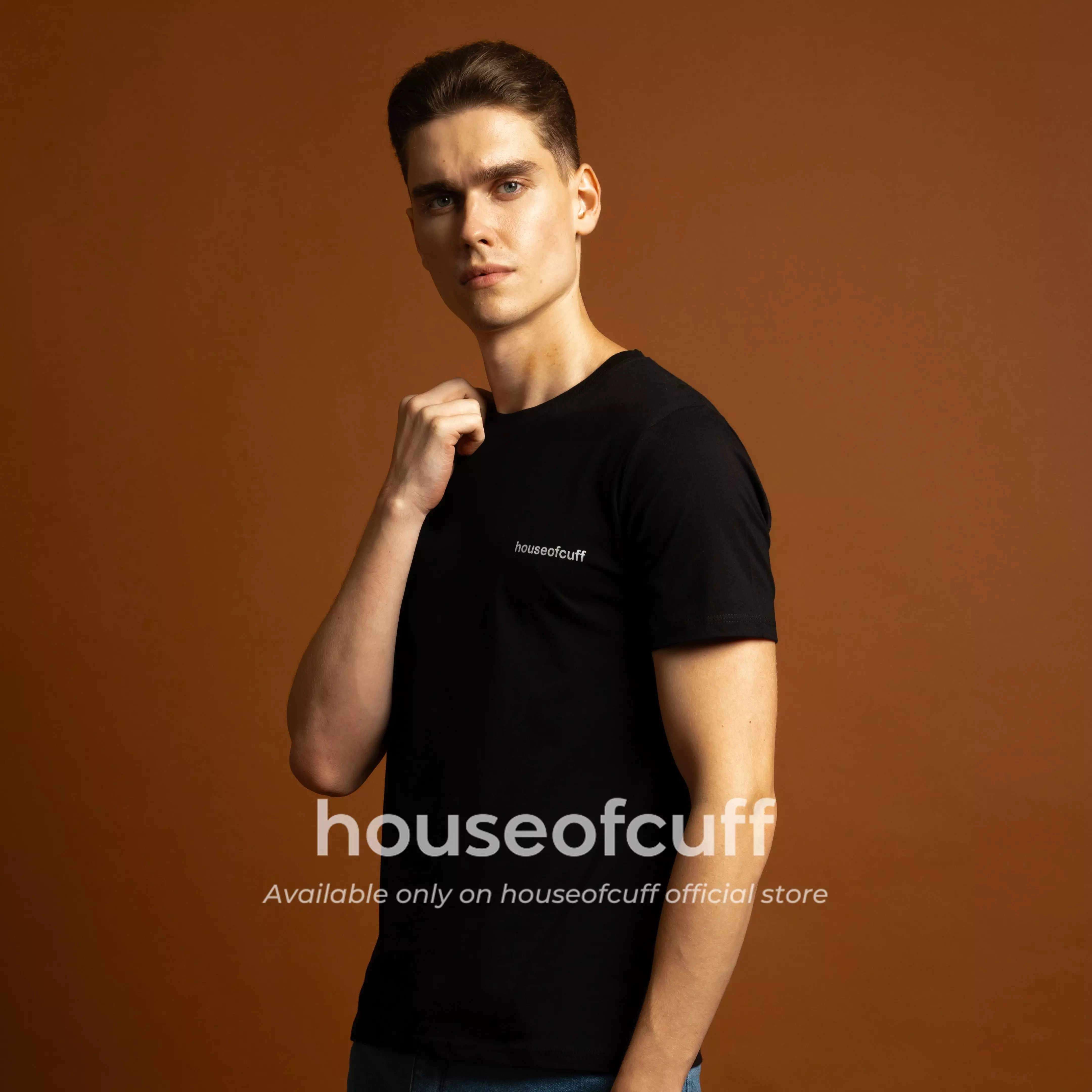 Houseofcuff Kaos Lengan Pendek Katun Kombed 30s Garuda Merah Putih Hitam