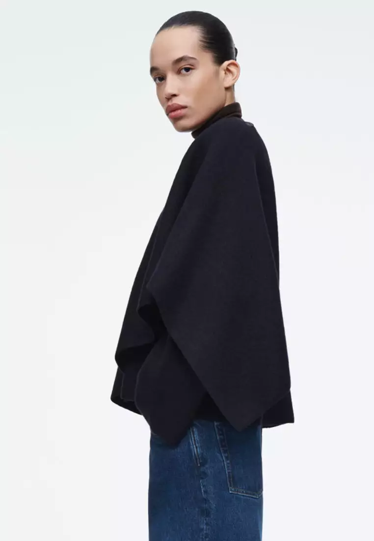 COS Scarf-Detail Wool Cape 2025 | Buy COS Online | ZALORA