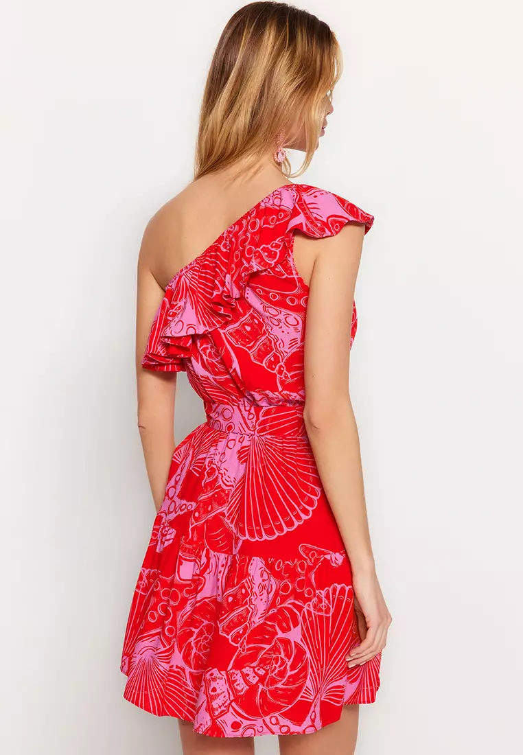 Buy Trendyol One Shoulder Ruffled Dress 2024 Online ZALORA Singapore