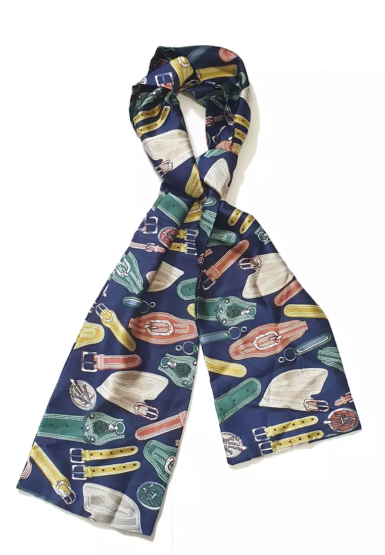 Belts Silky Feel Skinny Scarf Multi