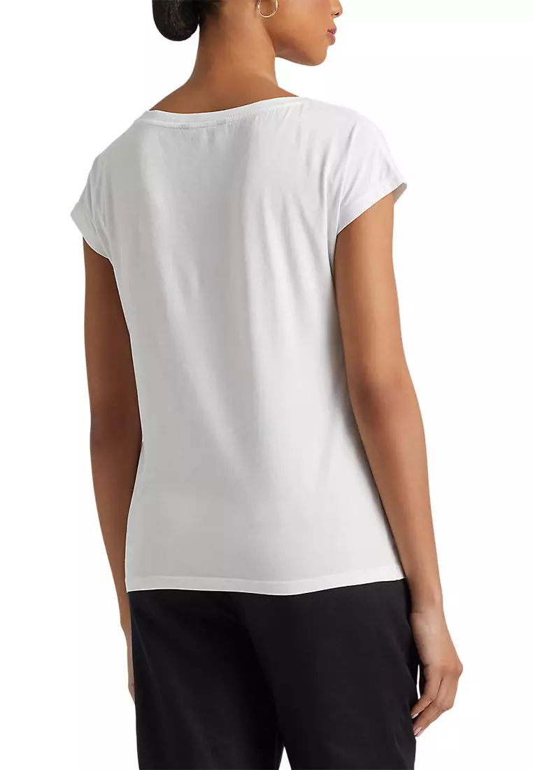 Lauren Ralph Lauren Logo-Print Cotton-Blend Top