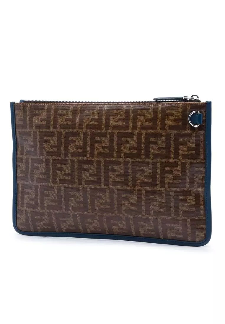 Pre-Loved Fendi Zucca Coated Canvas Clutch