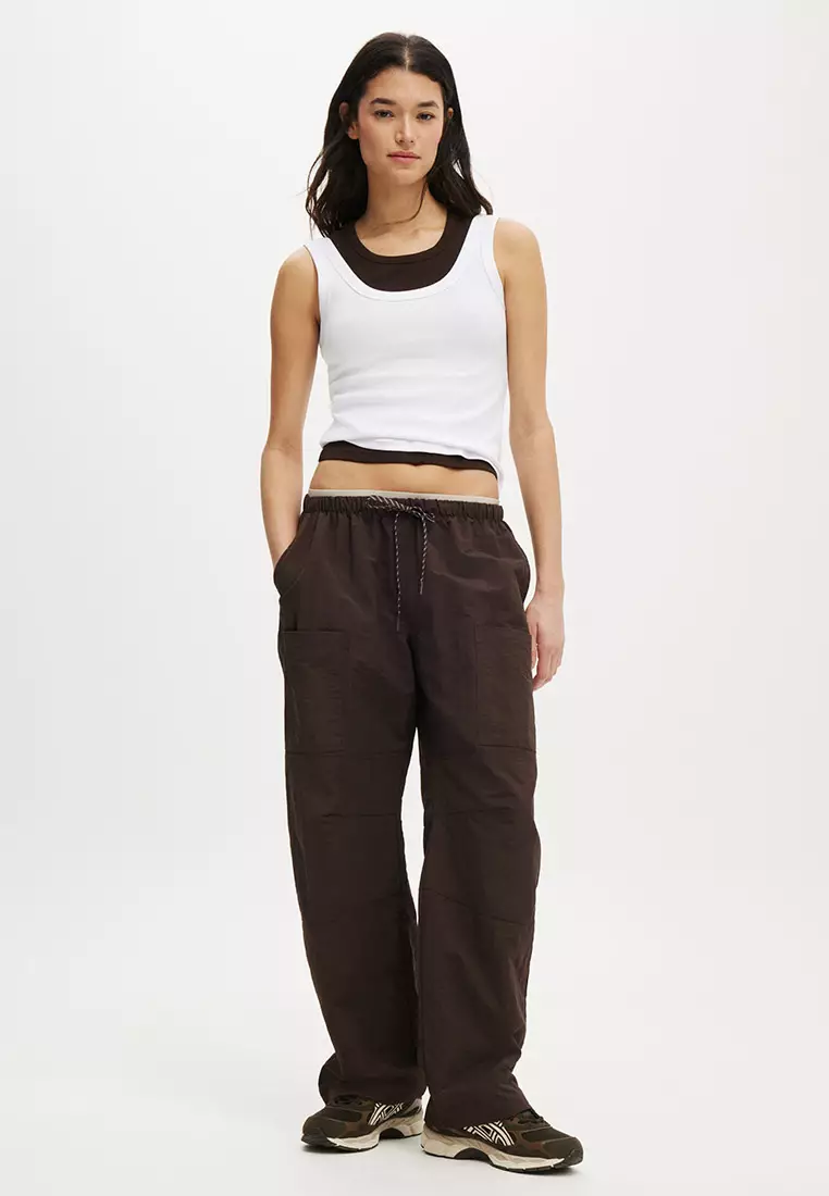 Barrel Leg Woven Pants