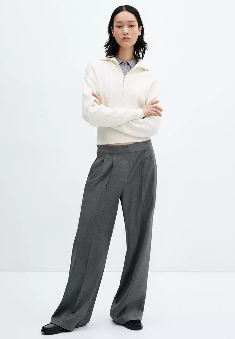 Jual Mango Zip Neck Jumper Original 2025 | ZALORA Indonesia