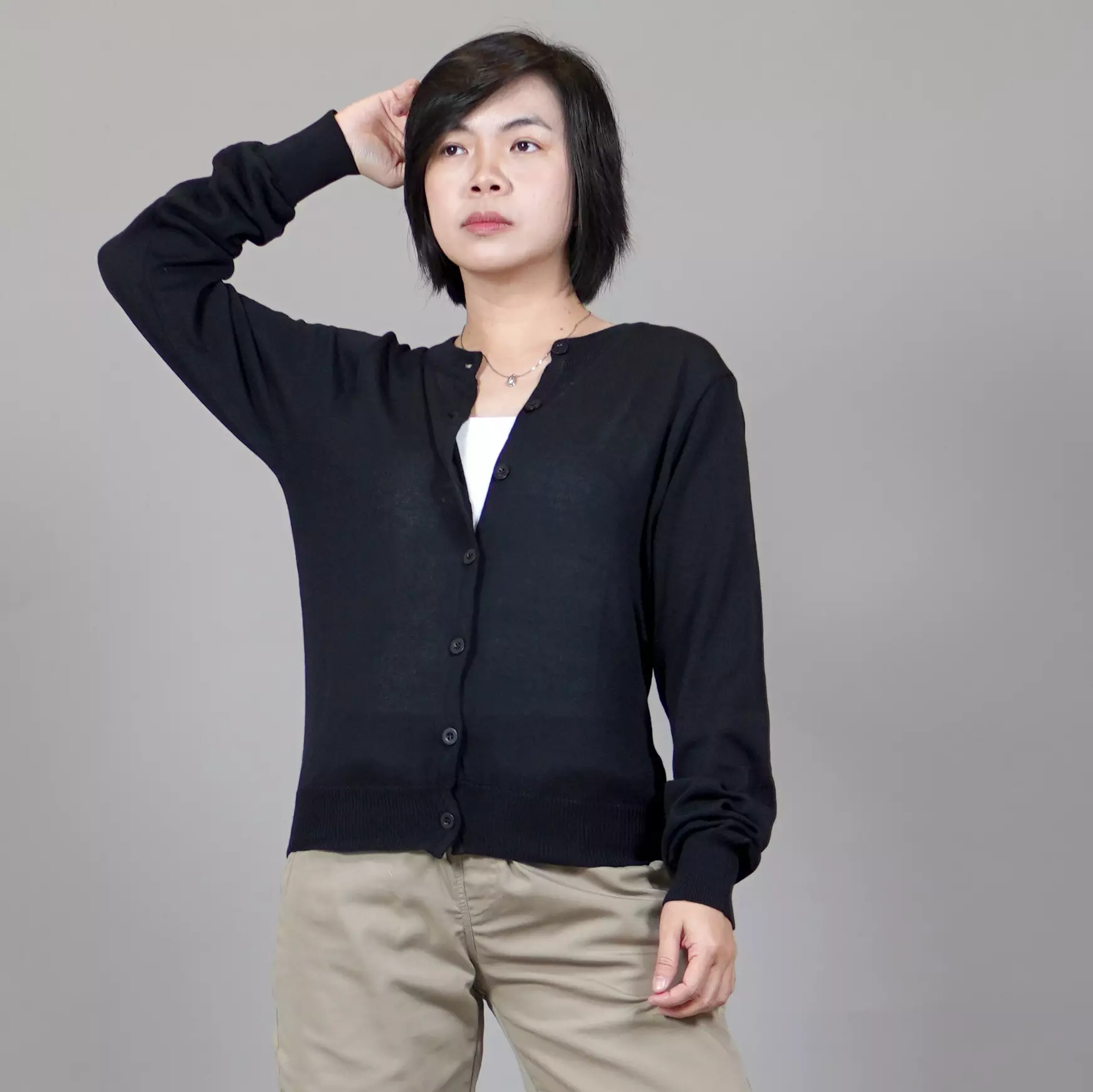  SANDRA Knit Cardigan Wanita Kardigan Rajut Wanita - HITAM