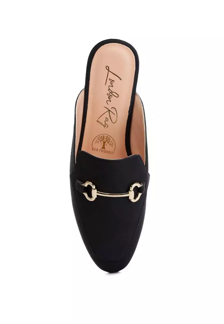 London Rag Horsebit Slip On Mules in Black 2025 | Buy London Rag Online ...