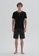 DAGİ black Black Short Pyjama Set, Striped, V-Neck, Regular Fit, Short Sleeve Homewear And Sleepwear for Men 9373DAAB344602GS_4