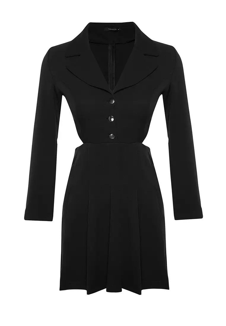 Buy Trendyol Pleated Jacket Collar Dress 2024 Online ZALORA Philippines