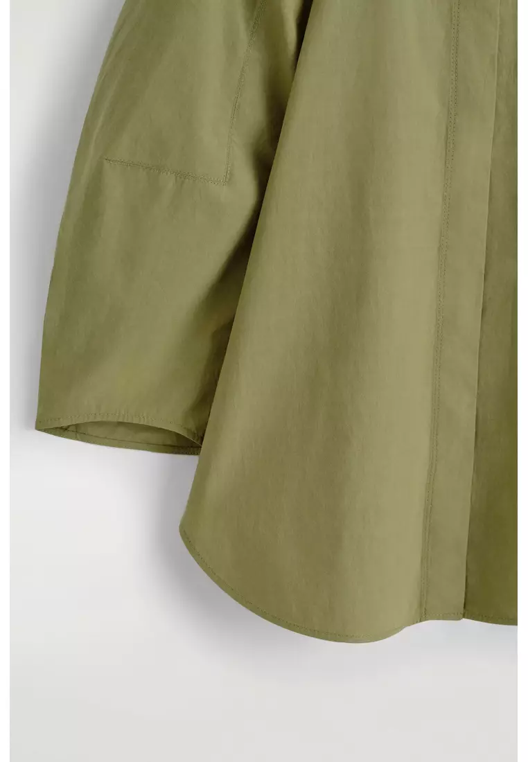 SCULPTURAL PIMA COTTON-POPLIN BLOUSE