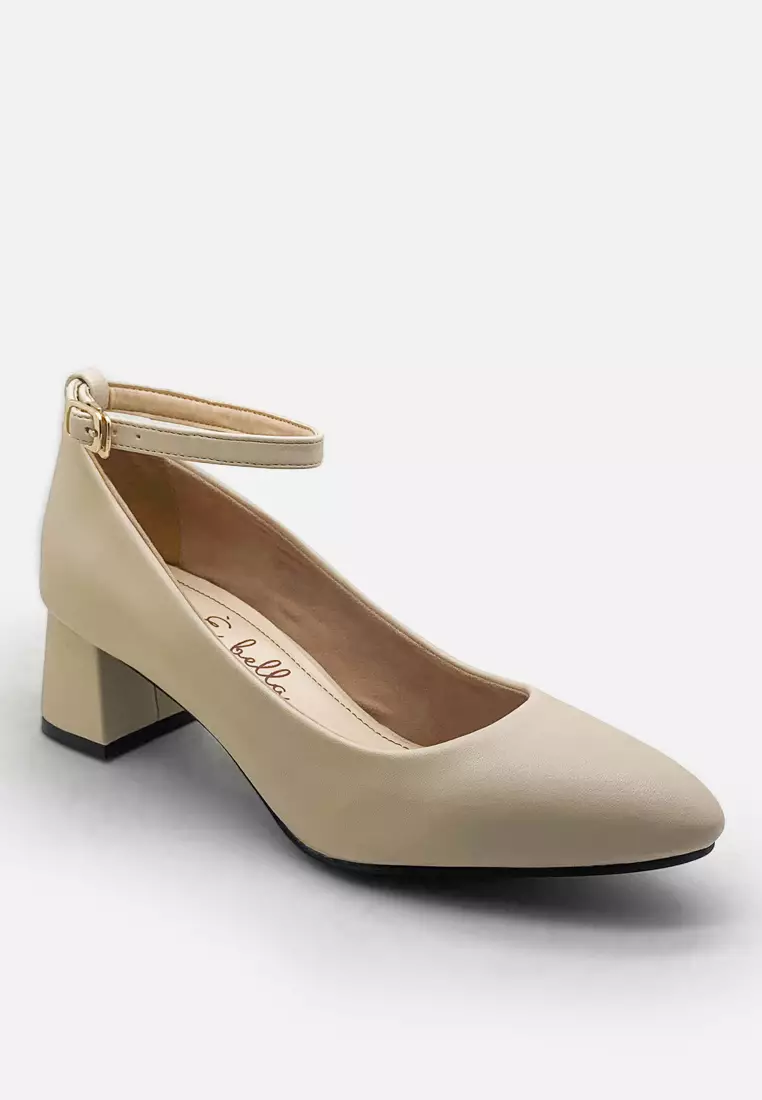 Chloe Sepatu Pumps Block Heels Wanita Strap Tali