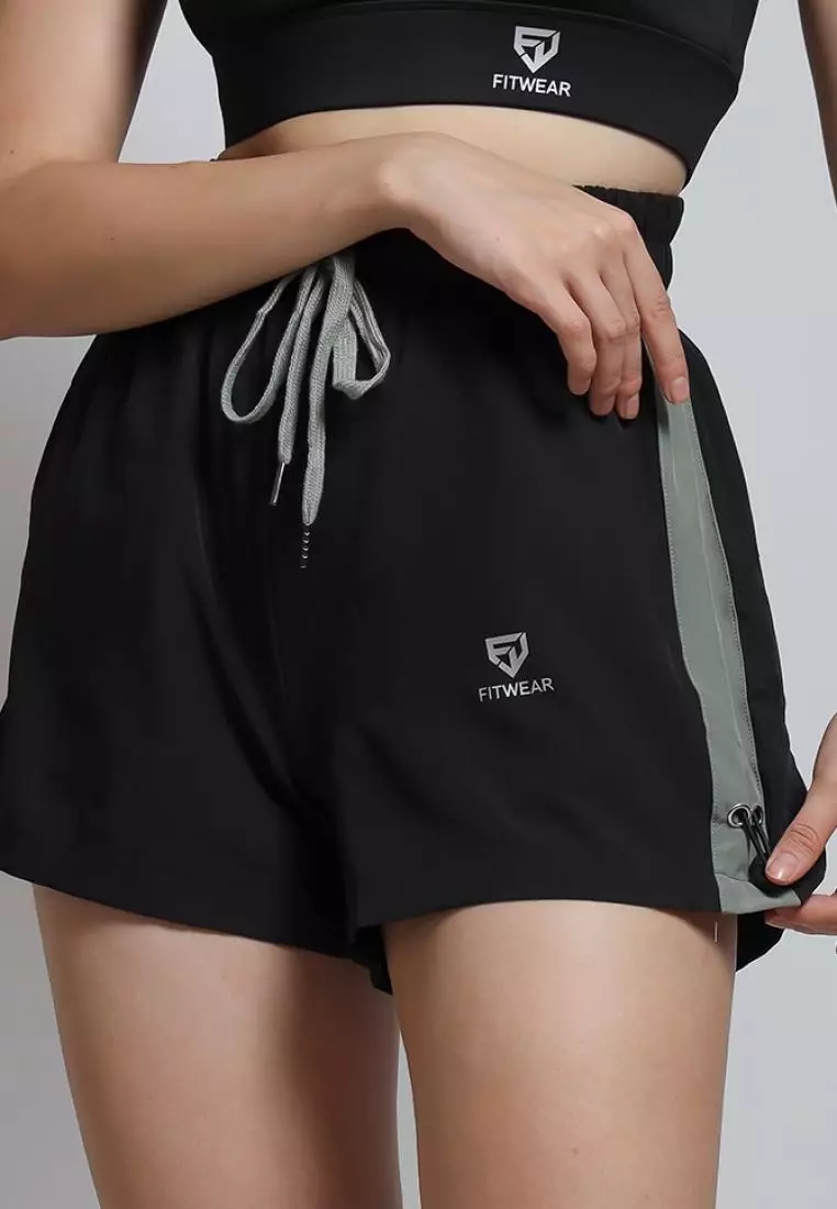 Fitwear - Celana Pendek Big Size Olahraga Wanita VICTORIA LIST MICROFIBRE - LIST GREEN TEA