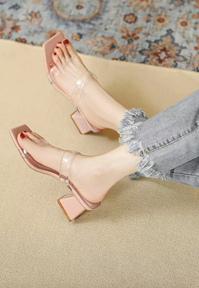 5CM Double Transparent Strap Sandals TE8398-5