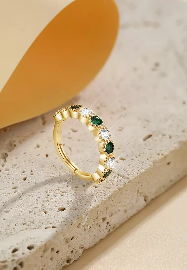 Cincin Wantia Titanium Zircon 5A Korea Vintage Free Size Perhiasan Wanita Cincin Cewek Original