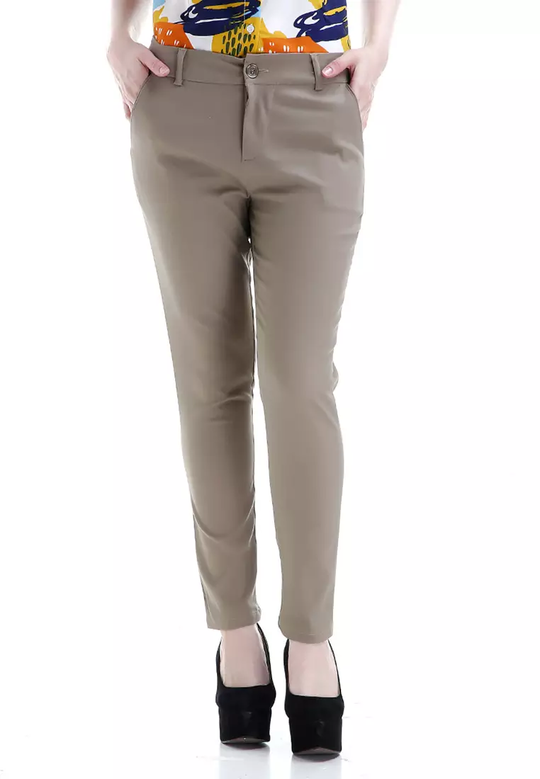 Jual Evernoon Tinsley Celana Chino Bawahan Wanita Kasual Motif