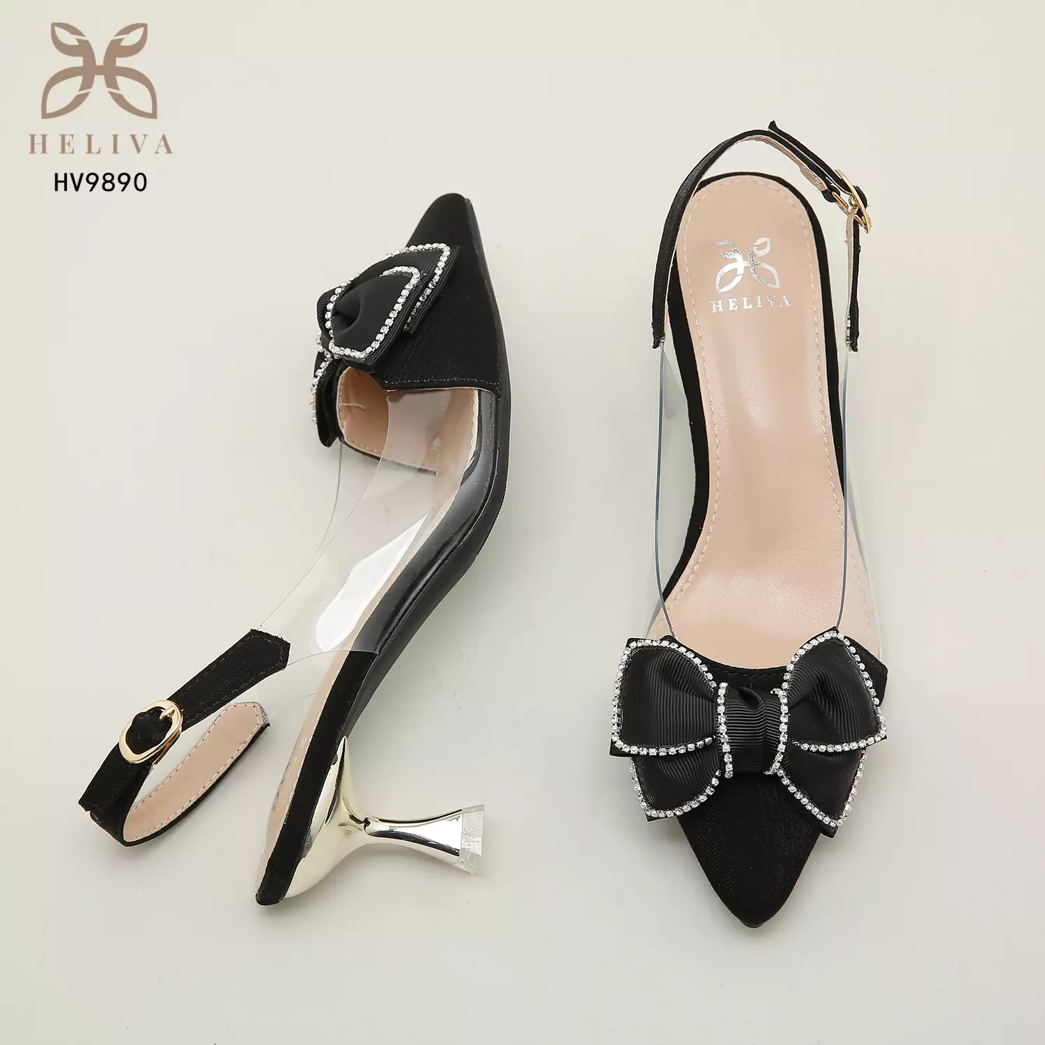 Heliva Linda High Heels Women Sling Back Shoes Butterfly Bow