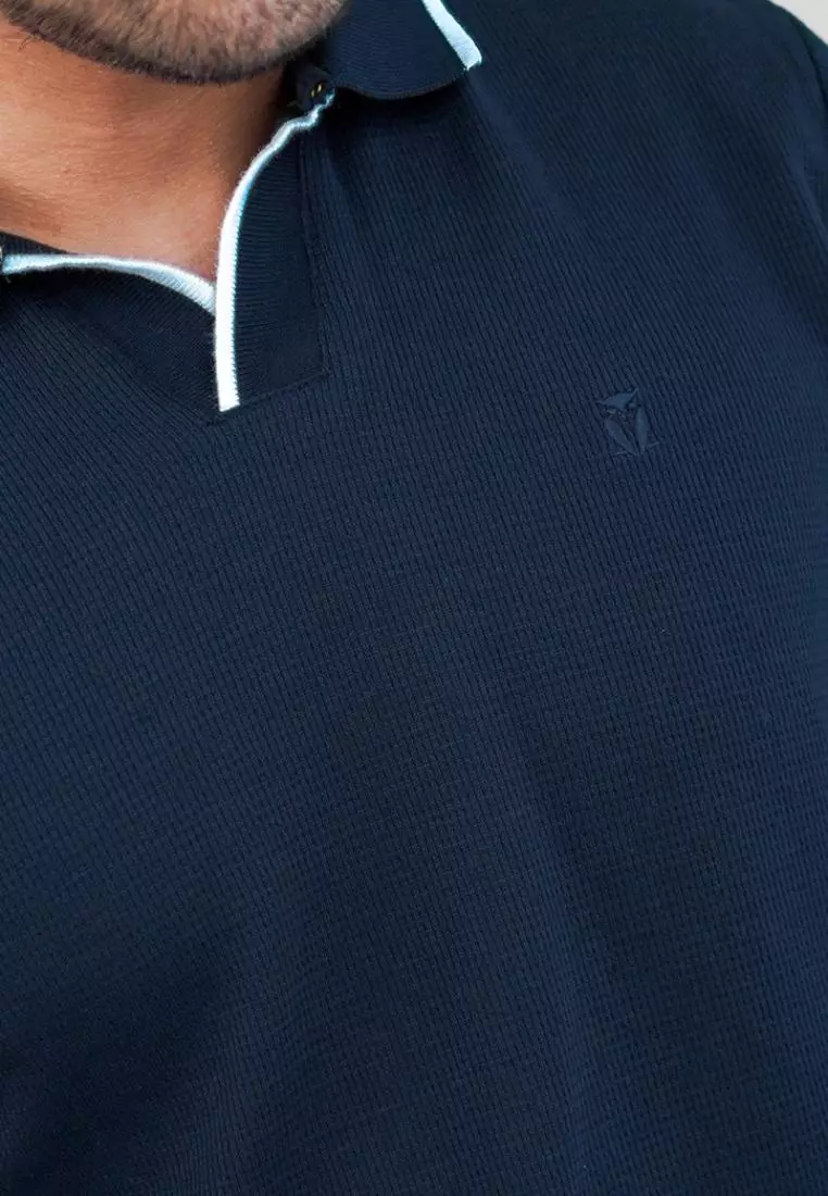 MATSUDA Kaos Polo Pria Waffel Kerah Otsuki