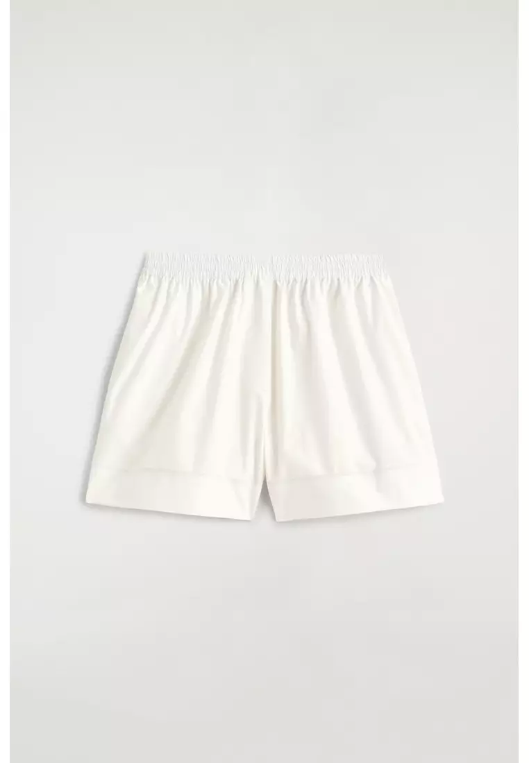 ELASTICATED GROSGRAIN-DETAIL COTTON SHORTS