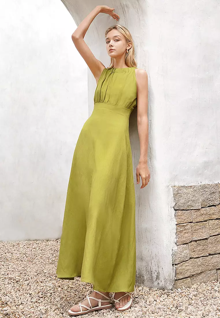 Waist Cutout Front Tie Dress