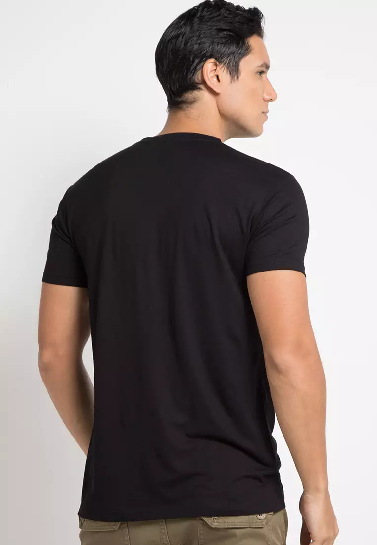 NT230F anti kusut nade tokyo line wh-rd T-shirt Hitam