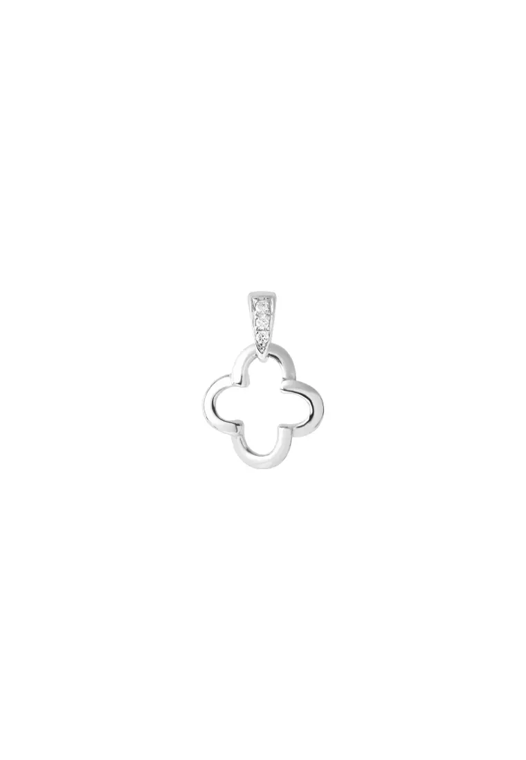 Sterling Silver Padlock Dancing Diamond Pendant (0.02ct)