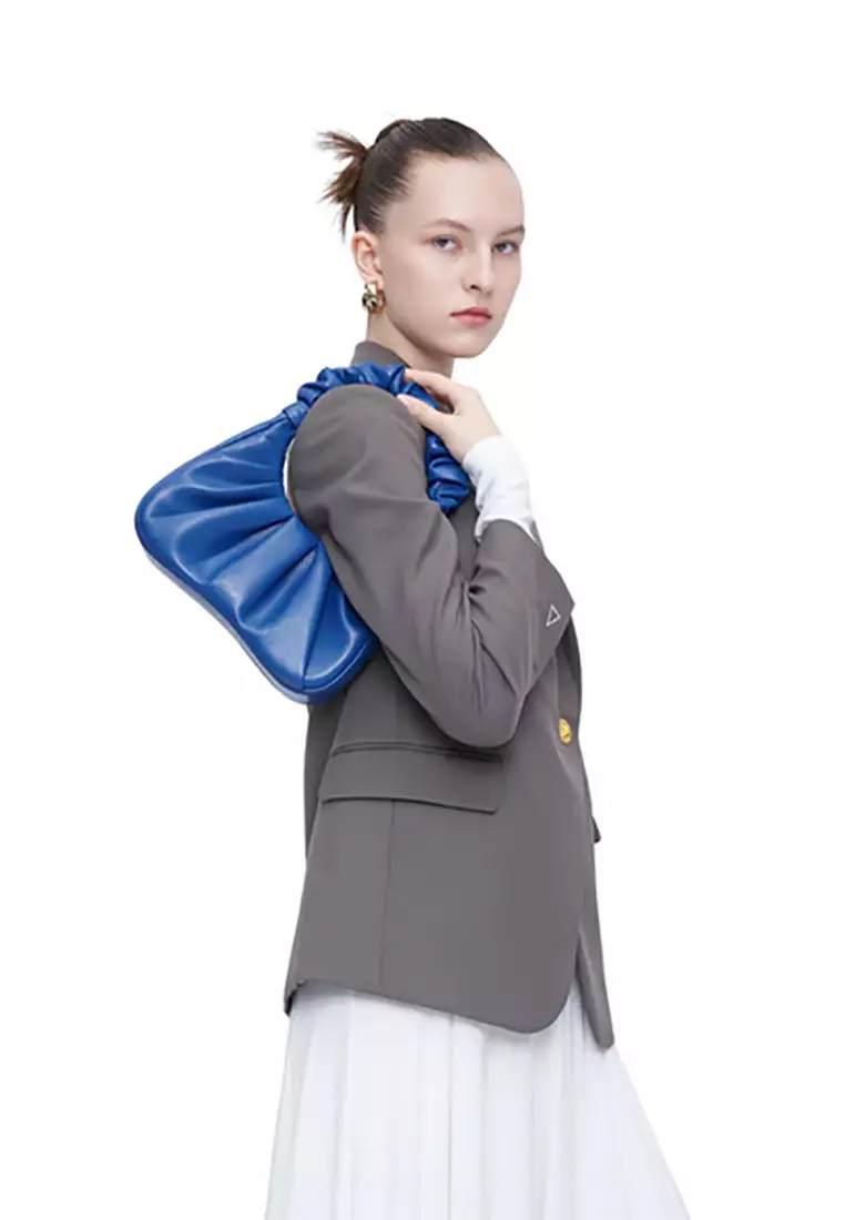 Gabbi Ruched Hobo Handbag - Classic Blue