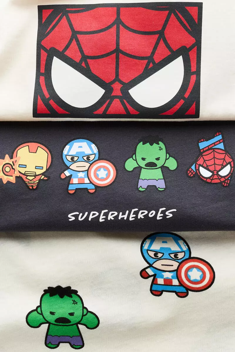3-pack printed T-shirts