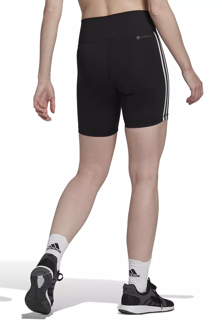training essentials 3-stripes high-waisted running short leggings