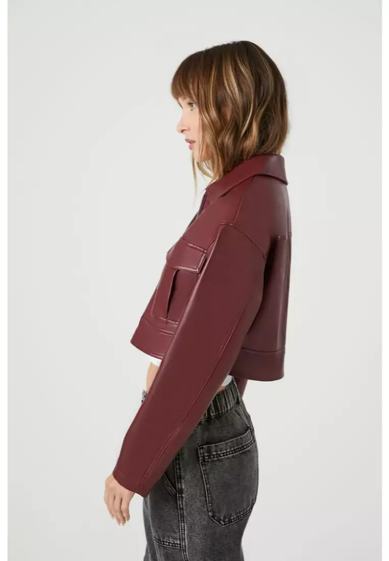 Buy FOREVER 21 Faux Leather Cropped Jacket 2024 Online ZALORA