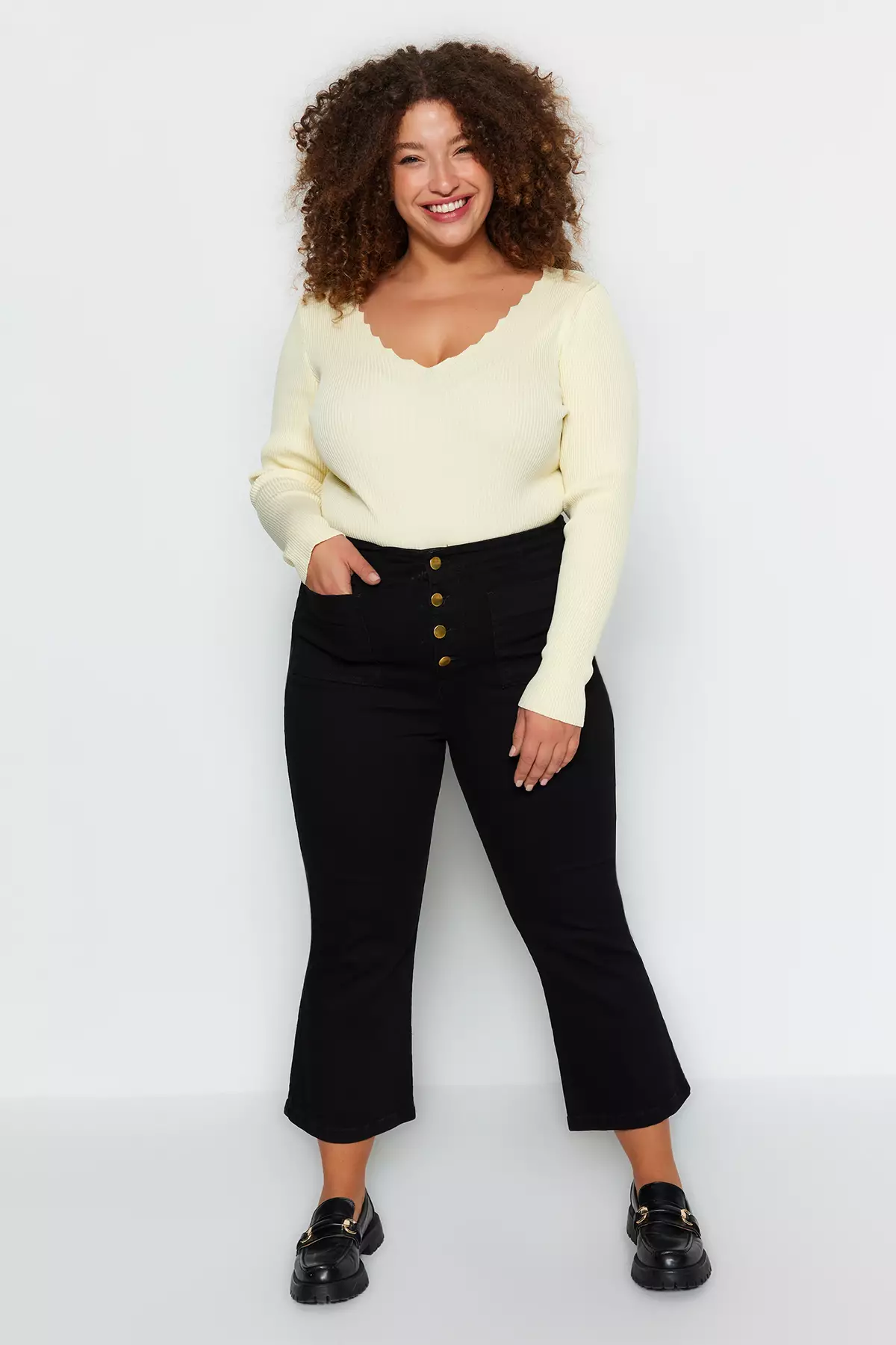 Trendyol Plus Size High Waist Mom Jeans 2024, Buy Trendyol Online