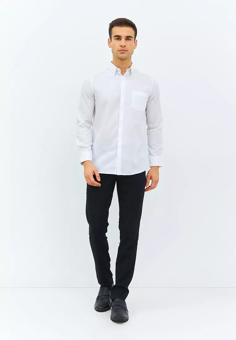 Jobb Keesey Kemeja Pria Lengan Panjang Slim Fit Putih