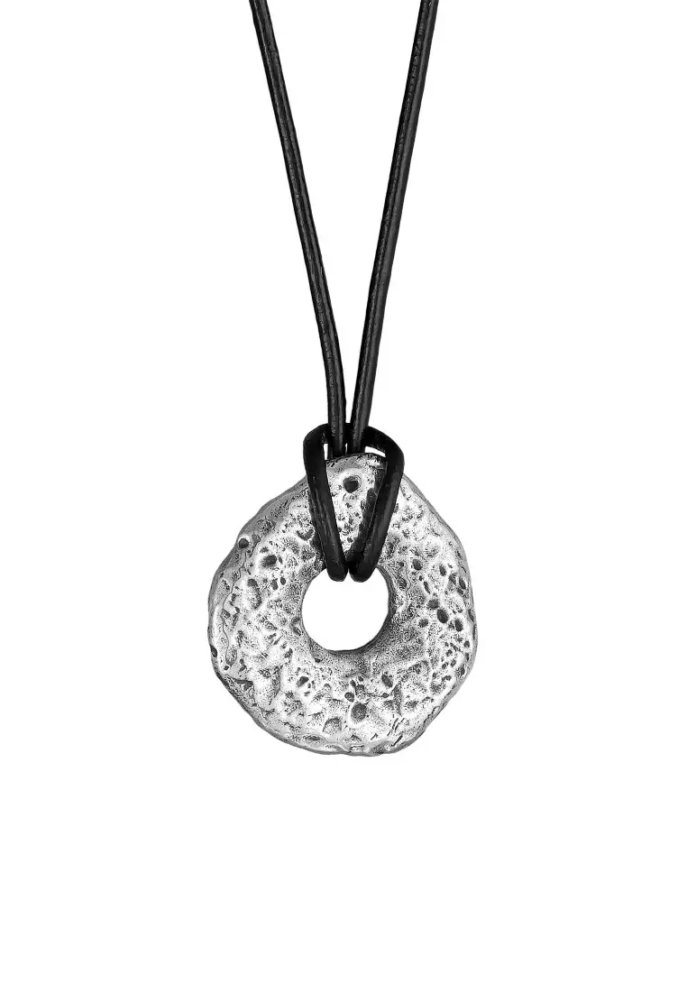 EXCLUSIVE Kalung Perhiasan Perak 925 Pria Y2K Choker Leather
