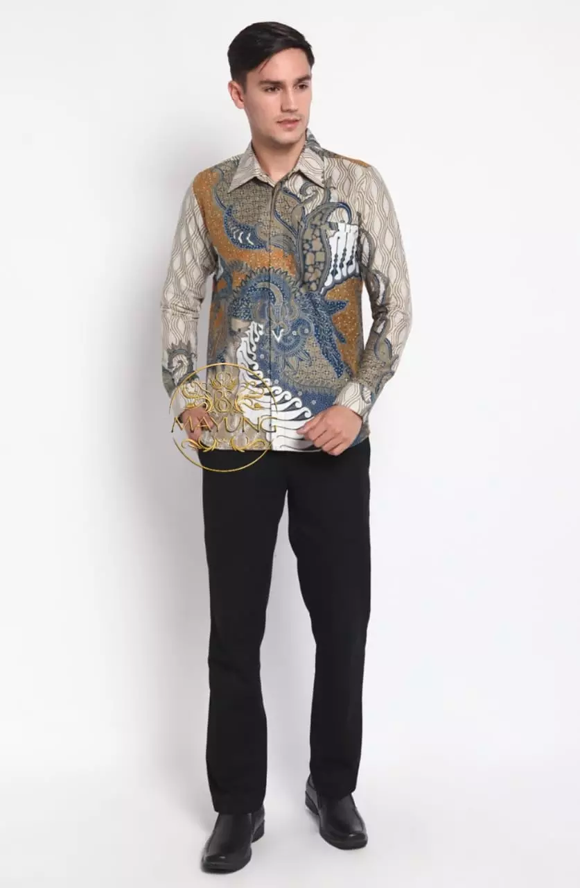 Sakra Multi Kemeja Batik Pria Premium Slimfit Modern Lengan Panjang