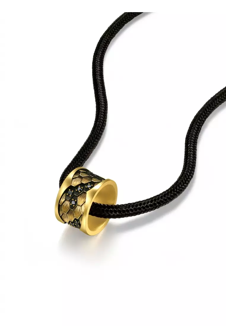 999 24K Gold Noir Legend Zodiac Snake with diamond Necklace for Women & Men 95498Z