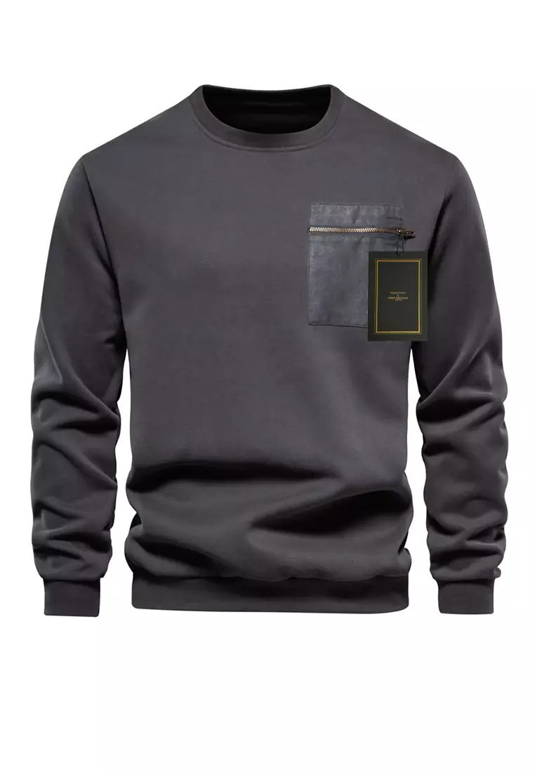 Mens sweatshirts with chest pocket cheap