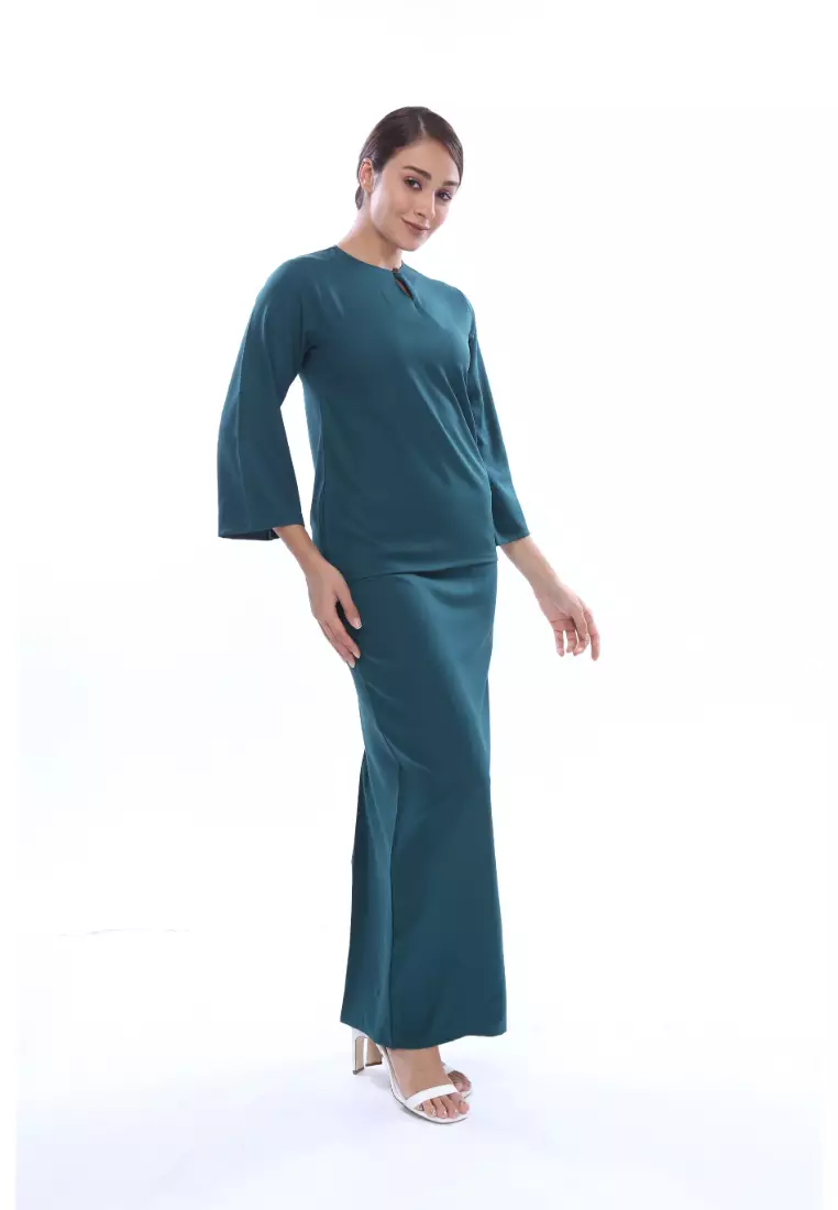 milla emerald green dress Mila Asymmetric Cowl Neck Satin Slip Dress in Emerald Green main image 0