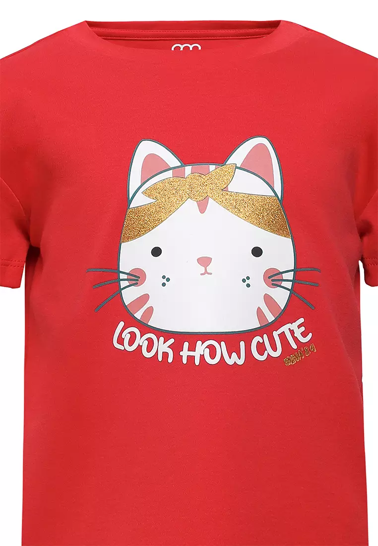 Qna Girl Behari T-shirt Anak Merah