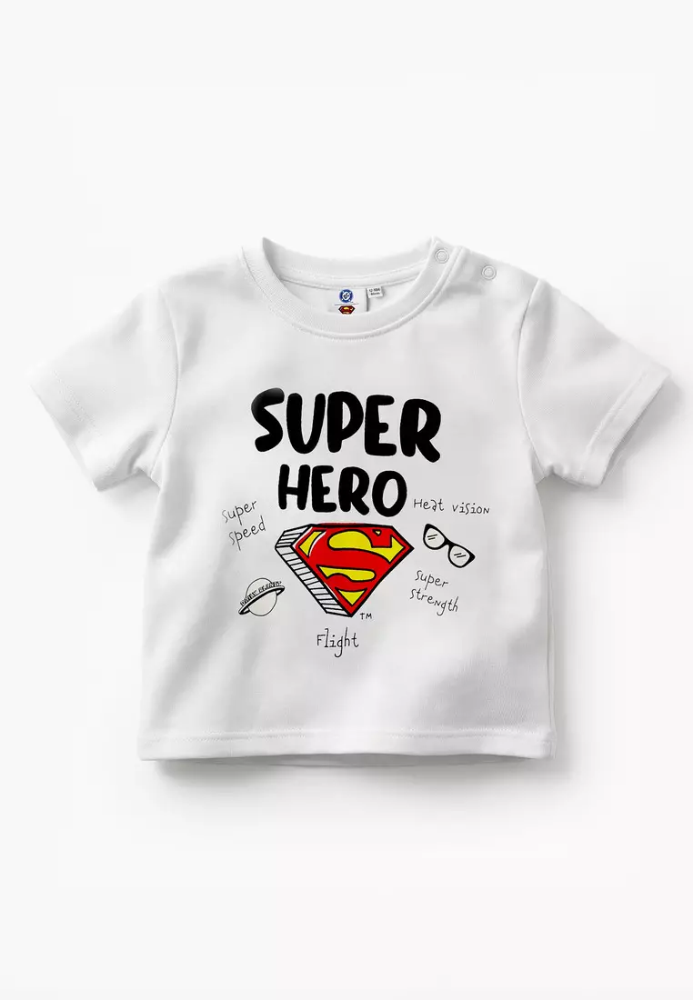 Babyshop Round Neck Short Sleeves T-Shirt And Shorts Set With Superman Print