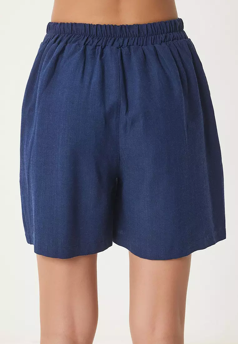 High Waist Summer Linen Shorts