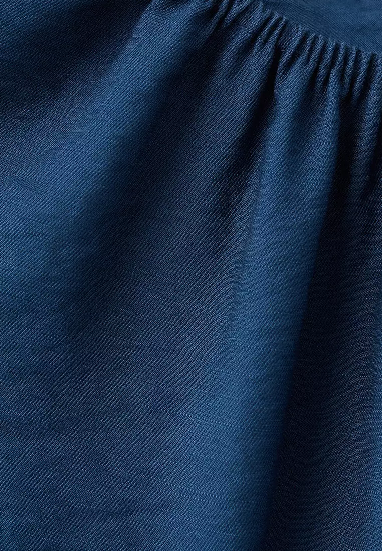 Crinkled-Effect Dress With Cut-Out