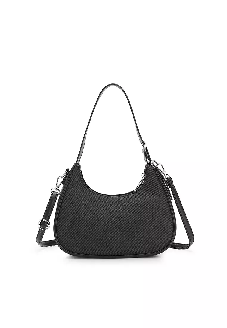 Women's Top Handle Bag / Sling Bag / Crossbody Bag / Shoulder Bag (Tas Tangan Wanita / Tas Selempang Wanita / Tas Bahu Wanita) - Hitam