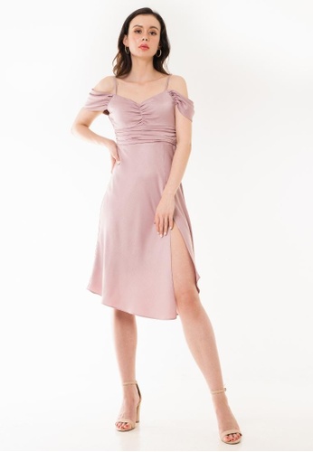Dayze pink Elza Strappy Cold Shoulder Midi Dress B429FAA4C9C7C5GS_1