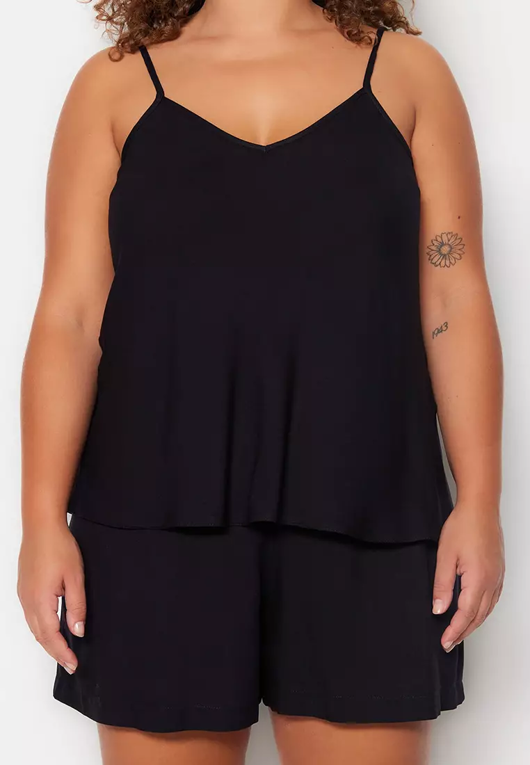 Buy Trendyol Plus Size Sleeveless Pajama Set Online ZALORA Malaysia