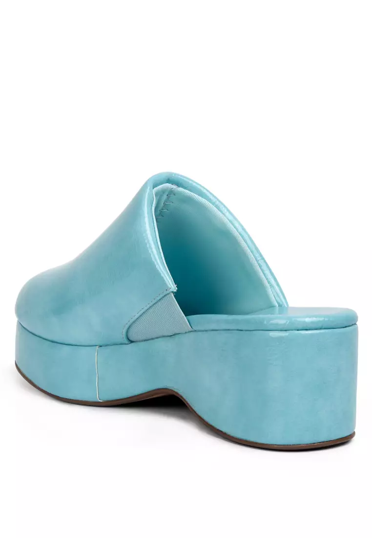 Slip On Platform Warna Biru Polos