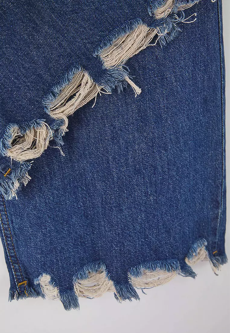 Waist Destroyed Spanish Leg Plus Size Flare Fit Jeans