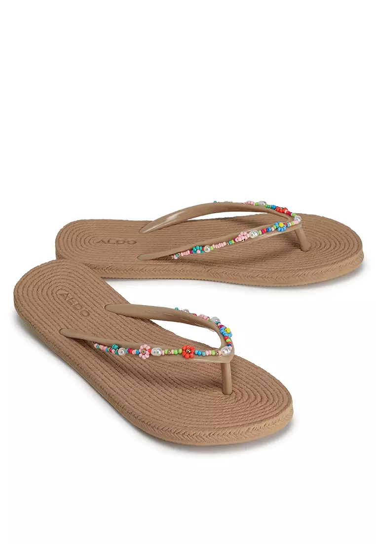 Javaeteriel Beaded Thong Sandals