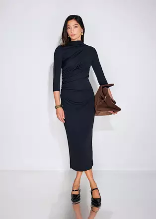 bodycon dress indonesia Indonesia Batik Pattern Long Sleeve Bodycon Dress Gold Version LT01