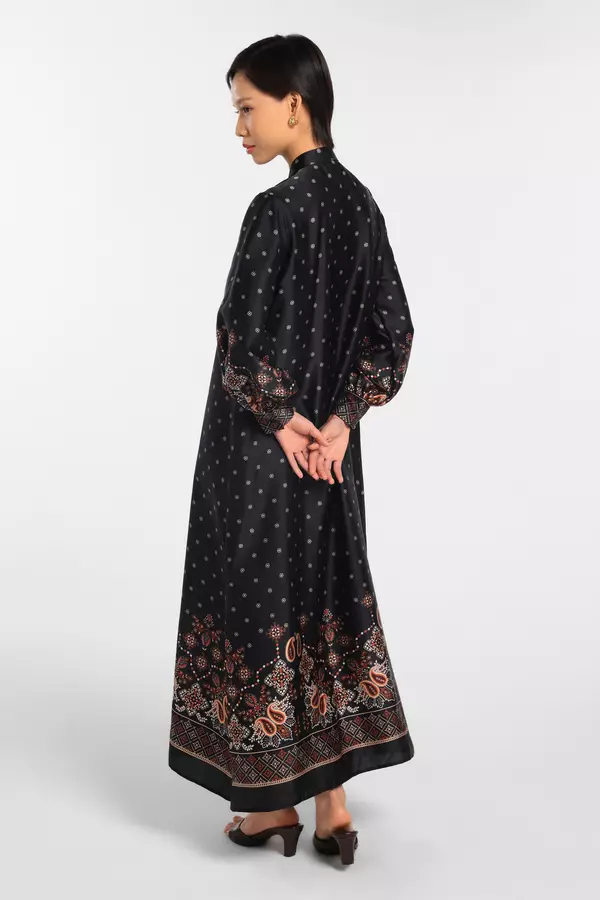 MINIMAL - Mahnoor - Gamis Motif Paisley - Black - Manzone & Minimal